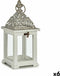 Gift Decor Lykta Wit Zilverkleurig Hout Metaal 13 X 29 X 13 Cm (6 Stuks)
