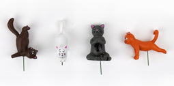 Gift Republic Bloempot Decoratie - Yoga Katten (set van 4)