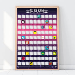 Gift Republic Bucketlist Scratch Poster - 100 80's Films