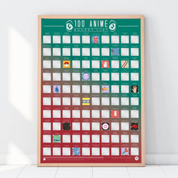 Gift Republic Bucketlist Scratch Poster - 100 Anime Films & Series