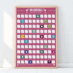 Gift Republic Bucketlist Scratch Poster - 100 Cocktails