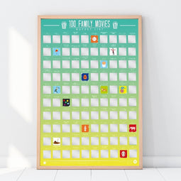 Gift Republic Bucketlist Scratch Poster - 100 Familie Films