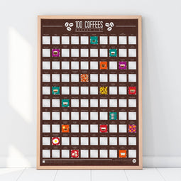 Gift Republic Bucketlist Scratch Poster - 100 Koffie