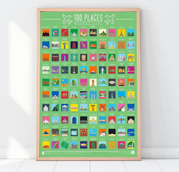Gift Republic Bucketlist Scratch Poster - 100 Reisbestemmingen