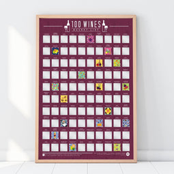 Gift Republic Bucketlist Scratch Poster - 100 Wijnen
