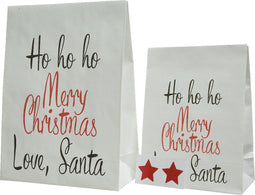 Giftbag papier l20h27c wit/rd a2 2st kerst