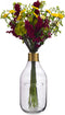 Giftdecor Bloemenvaas Crystal Face - luxe deco glas - grijs transparant - 11 x 24 cm - gouden top