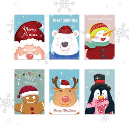 Giftmas Kerstkaarten - Wenskaarten - 36 Stuks - Met Enveloppen en Stickers - 10x15cm