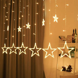Giftmas Sterrengordijn - Kerstverlichting Voor binnen en buiten - 2.5m - Kerstlampjes - Kerstversiering - Kerstdecoratie