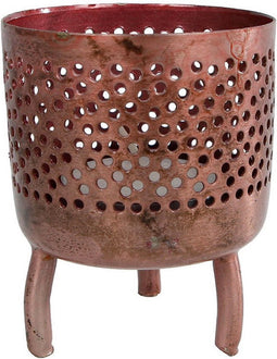 Gifts Amsterdam Metalen Theelichthouder Luca 6x6x8 cm Koper