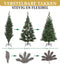 Giftsome Kunstkerstboom 210 cm met Verlichting - Kerstboom Kunststof met LED en Metalen Voet - Kerstdecoratie Kerstlicht - Boom met Lichtjes