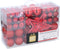 Giftsome Rode Kerstballen Set - 101 Stuks Kunststof Kerstballen - Incl. Piek - 3/4/6 cm