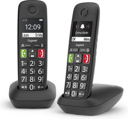 Gigaset E290 Duo Analoge telefoonhandset Nummerherkenning Zwart