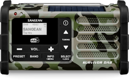 Sangean MMR-88 - DAB+ Radio met Dynamo en Zonnepaneel - Camouflage