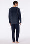 Schiesser Heren Pyjama - Lange broek - V-hals - Donkerblauw - Maat XL