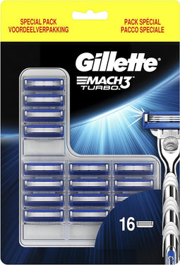 Gillette Mach3 Turbo Scheermesjes Mannen - 16 stuks