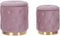 PUEBLO - Poef set van 2 - Roze - 40/33 cm - Fluweel