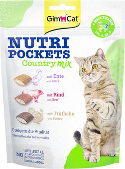 GimCat Nutri Pockets - Aanvullend kattenvoer / kattensnack met toevoegingen - In diverse smaken - 60gr, 150gr - Country Mix 150g