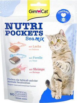 GimCat Nutri Pockets - Aanvullend kattenvoer / kattensnack met toevoegingen - In diverse smaken - 60gr, 150gr - Sea Mix 150g