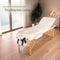 tectake® Massagetafel - Behandeltafel - 10cm Matras - 3 Zones - Opvouwbaar - Hoogte Verstelbaar - Beige
