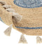 OBAKOY - Laagpolig vloerkleed - Beige/Blauw - ø 140 cm - Jute