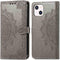 iMoshion Hoesje Geschikt voor iPhone 13 Hoesje Met Pasjeshouder - iMoshion Mandala Bookcase - Grijs
