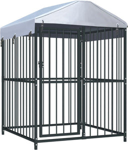 vidaXL - Hondenkennel - voor - buiten - met - dak - 120x120x150 - cm