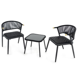 Coast 3-Delige Loungeset - Rotan - Sneldrogend Schuim - Gemêleerd Bruin