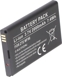 Batterij geschikt voor ZTE MF90, Li-ion, 3.7V, 2000mAh, 7.4Wh