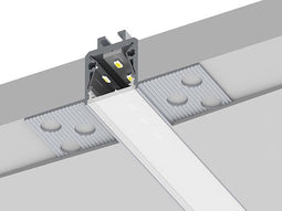 Gipsplaatprofiel, RSL15FL US voor TRIMLESS INSTALLATIE, uitsparing, RAW aluminium, geschikt met de lichtreflector VEGA95 (verhoogt de lichtopbrengst + 20 %) - 2 m