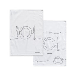 Happy Friday Tea towel (2 pc) To eat 70x50 cm Multicolor