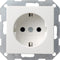 Gira - Wandcontactdoos met Randaarde Wit Glanzend