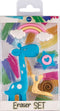 Giraffe gum set - eraser set - regenboog - slak - ster - school - basisschool - schrijfwaren - school benodigheden