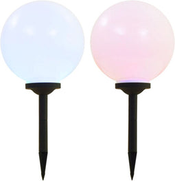 vidaXL LED-solarlampen rond 30 cm RGB 2 st