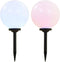 vidaXL LED-solarlampen rond 30 cm RGB 2 st