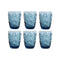 Glazenset Home ESPRIT Blauw Kristal Mediterrane Met reliëf 290 ml (6 Stuks)