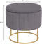 Eazy Living Velvet Poef Roche Ø39 cm - Grijs