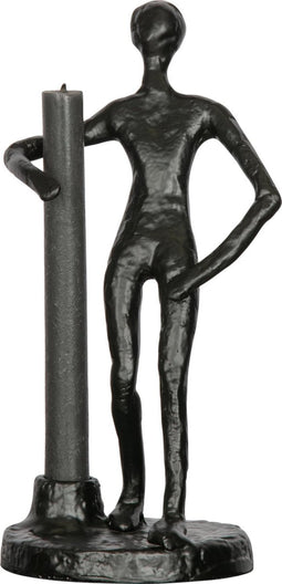 WOOOD Exclusive Mattie Kaarsenhouder - Metaal - Zwart - 26x13x12