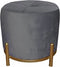 Voetensteun DKD Home Decor Grijs Polyester Metaal Gouden (38 x 38 x 34 cm)