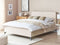 VALOGNES - Tweepersoonsbed - Beige - 160 x 200 cm - Corduroy