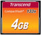 Transcend TS4GCF133 - CompactFlash 4GB - Ultra-snel 133X - (1 stuk)
