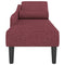 Chaise longue met kussens stof wijnrood