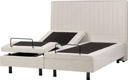 DUKE II - Tweepersoonsbed - Beige - 160 x 200 cm - Polyester