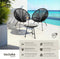 tectake® Bistroset - 2 stoelen en 1 tafel - Retro Egg Chairs Acapulco-stijl - Weerbestendig - Zwart