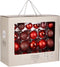 House of Seasons - Kerstballen Set - 42 Stuks - Ø7 cm - Glas - Rood (42 stuks)