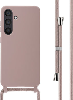 imoshion Hoesje Geschikt voor Samsung Galaxy S24 Hoesje Met Koord - imoshion Siliconen hoesje met koord - roze