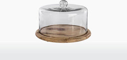 Glazen Taart Stolp - Mangohout & Gerecycled Glas