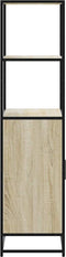 vidaXL - Hoge - kast - 68x35x139 - cm - bewerkt - hout - en - metaal - zwart