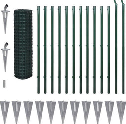 vidaXL - Euro - hek - 25x1,7 - m - staal - groen