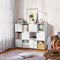 Woltu Boekenkast met 6 Vakken en Deuren - Kunststof Hout Wit - 59,6 x 29 x 91 cm